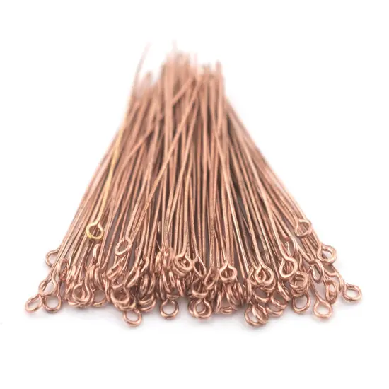 The Bead Chest Copper 21 Gauge 1.75 Inch Eye Pins Approx 100 pieces {3}