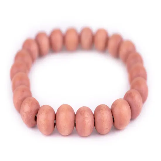 The Bead Chest Wood Stretch Bracelet, Orange - Stackable Beaded Jewelry, Unisex for Men & Women {1}