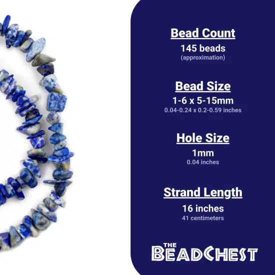 The Bead Chest Rustic Lapis Lazuli Chip Beads (5-15mm) {4}