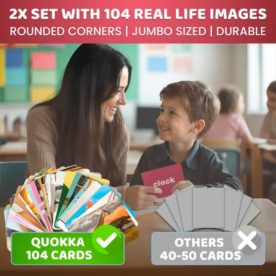 QUOKKA 104 Animal Flash Cards Set &ndash; Kids and Adults Vocabulary Builder for ABA Therapy, Early Childhood Education, ESL Teaching &ndash; Picture Cards for Speech Therapy and Vocabulary Building Activities {4}