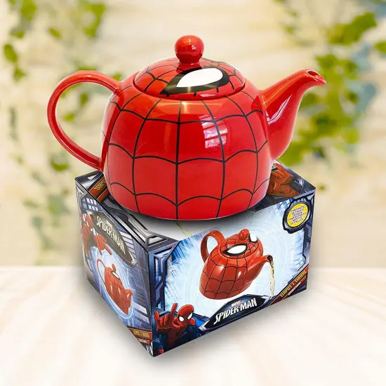 Marvel I AM SPIDER-MAN Ceramic Teapot with Web Mask Detail Lid {4}