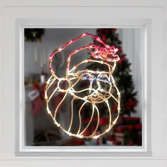 Northlight Lighted Santa Claus Christmas Window Decoration - 18" White {4}