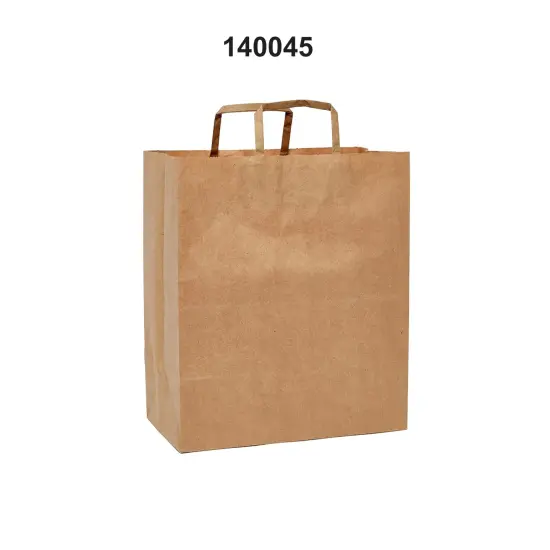 Flat Handle Kraft Grocery Bags 12" x 7" x 17" Multi Purpose {2}
