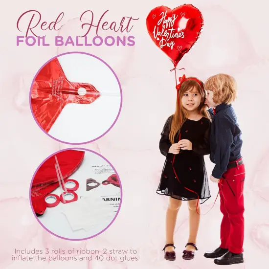 4E's Novelty 30 Pcs Heart Shaped Balloons 18"" for Valentine's Day Decor {3}