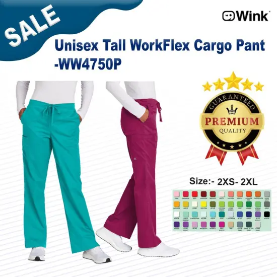 Wink&reg; Women&rsquo;s Petite WorkFlex Flare Leg Cargo Pant {3}