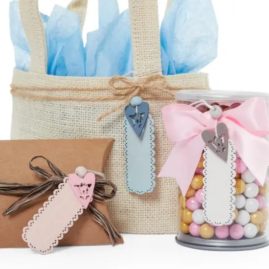 Pre-Strung Wooden Blue Tags 1'' X 2 1/2'' Craft Supplies {4}