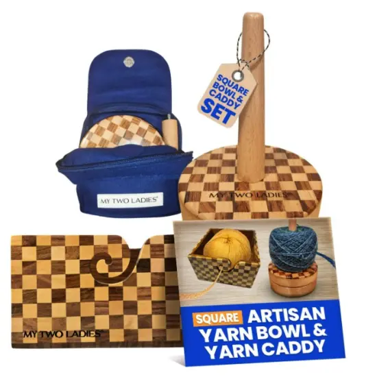 My Two Ladies | Artisan Yarn Caddy & Square Bowl Set {1}