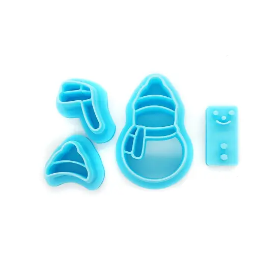 Cute Snowman with Hat & Scarf Clay Cutters, 4pc, Small Christmas or Winter Shapes, Adorabilities {3}