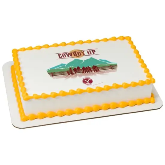Yellowstone Cowboy Up PhotoCake&reg; Edible Cake Topper Icing Image for 1/4 Sheet cake or larger {1}