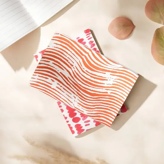 Soft Cover Red Waves Handmade Paper Notebook - Pack of 5, 6 X 4 Inch {2}