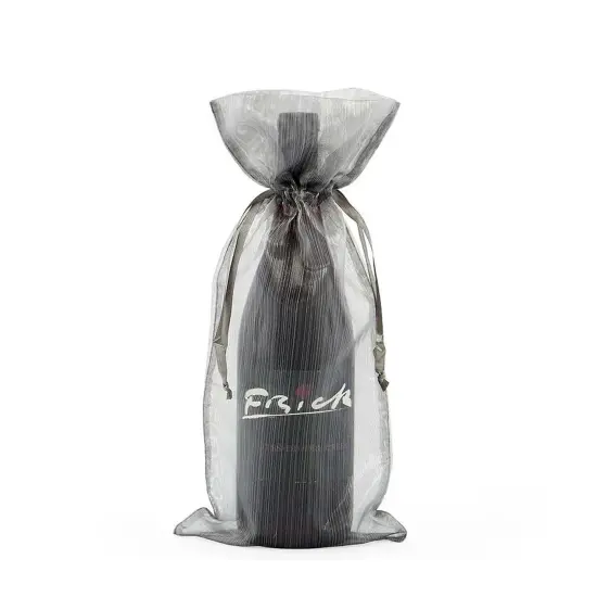 Sophisticated Brushed Organza Wine Bag 6 1/2" x 15" {2}