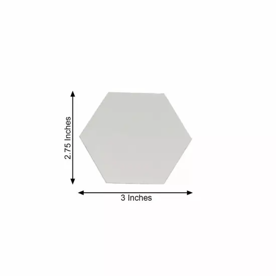 Hexagon 12 Silver 3" MIRROR STICKERS Acrylic WALL DECALS Dorm Rooms Decorations {2}