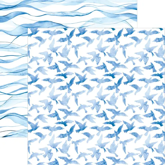 BLUE COLORWAYS II PATTERN 12 X12 SCRAPBOOK PAPER SET {3}