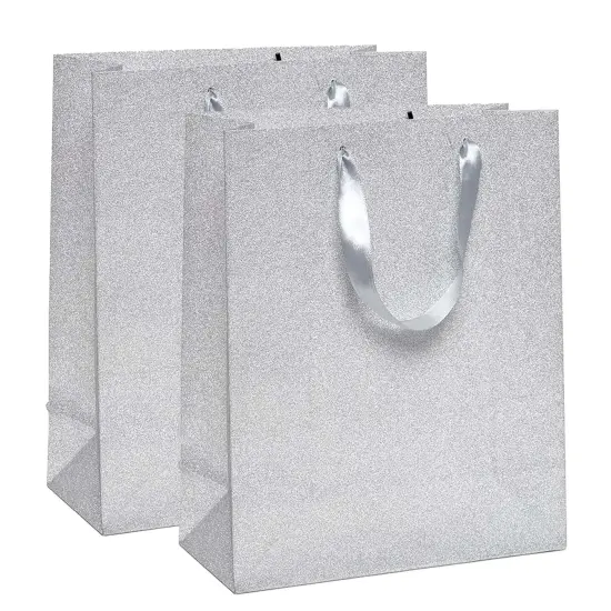 Glitter Grain Euro Totes Perfect Size 7'' x 3 7/8'' x 9 1/16'' Silver {6}