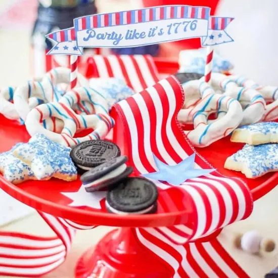 RED PEDESTAL CAKE STAND {3}