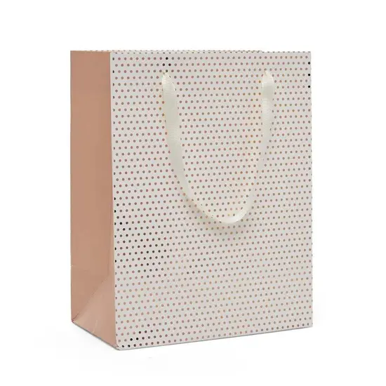 Metallic Dots Euro Totes Ribbon Handles 7'' X 3 7/8'' X 9'' Stylish {2}