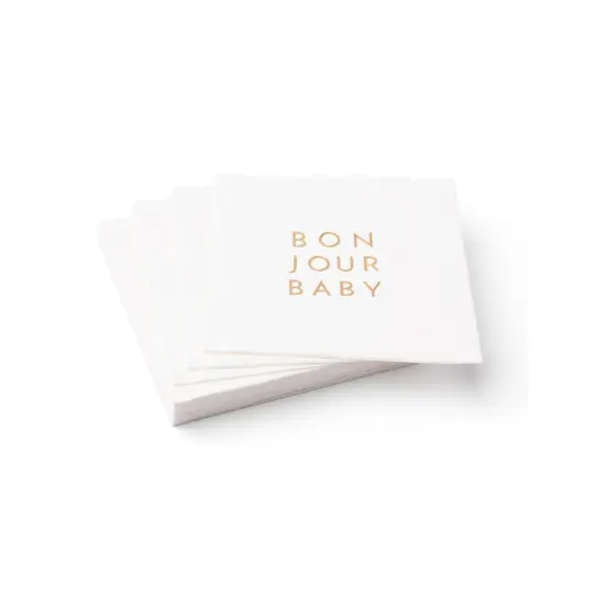 BONJOUR BABY BLANC WHITE COCKTAIL NAPKINS {2}