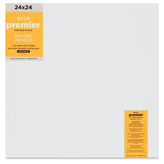 Blick Premier Stretched Cotton Canvas - Gallery Profile, Back-Stapled, 24" x 24" {1}