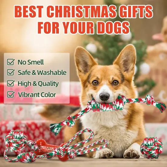 Christmas Dog Rope Toys &ndash; 5-Pack for Tough Chewers {2}
