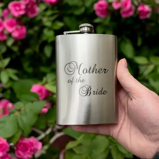 8oz Mother of the Bride Stainless Steel Flask {4}