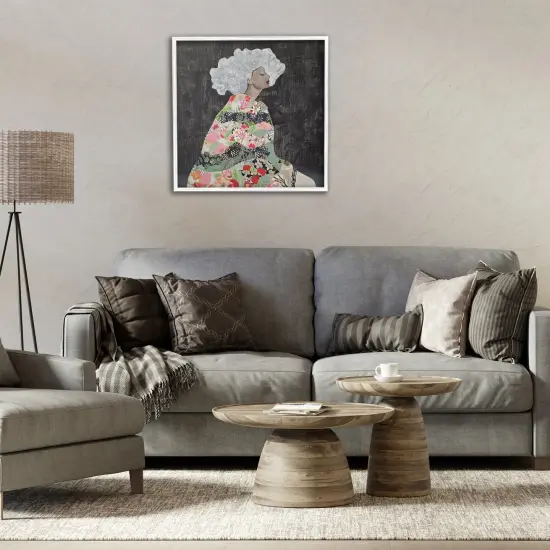 Stupell Industries Floral Dress Woman Framed Giclee Wall Art Design by Coco Good {2}