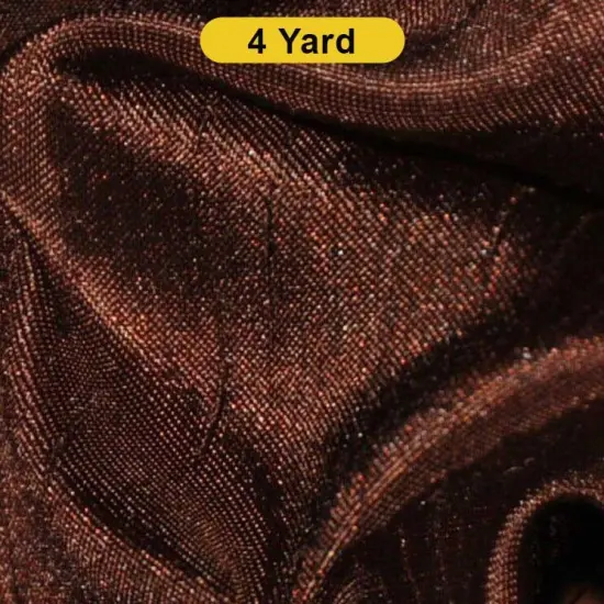 Shantung Satin Fabric 60" Reversible Satin Dupioni Silk Brown {1}