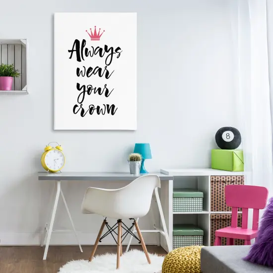 Stupell Industries Always Wear Your Crown Canvas Wall Art Design by Martina Pavlova {2}