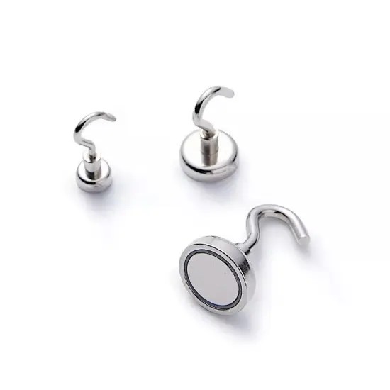 4 Silver Hanging Metal MAGNETIC HOOKS Home Tools Craft Holders Party Supplies {1}