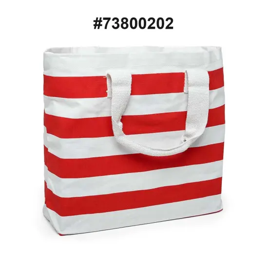 Durable Stripe Canvas Tote 17 5/16 '' x 4 1/4 '' x 14 '' with Spacious Design {3}
