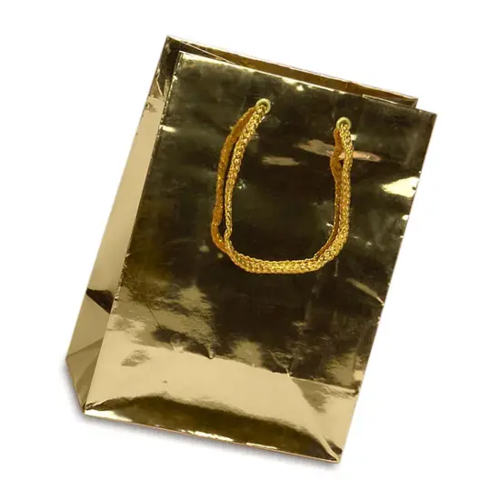 Metallic Paper Euro Totes 4 3/4'' x 2 3/4'' x 6 3/4'' for Stylish Packaging Gold {4}
