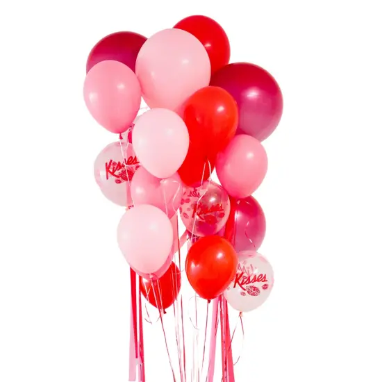 LARGE KISSES BALLOON BUNDLE WITH HELIUM {1}
