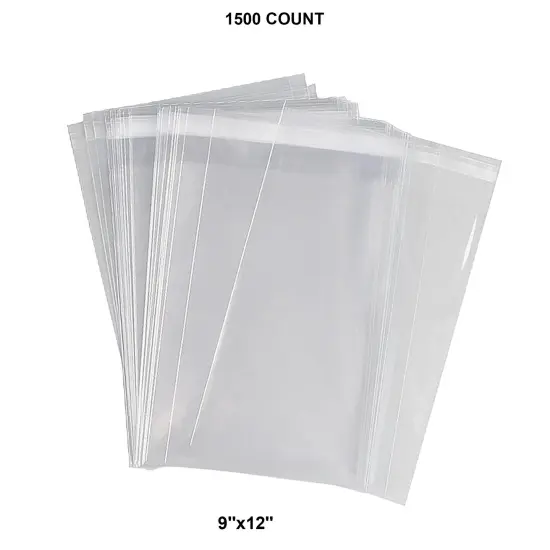 Poly Self-Sealing Bags with Tape Lip 1.2 Mil 9'' x 12'' {1}