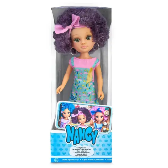 Nancy Curly Power Fashion Doll with Purple Hair, 16" Doll {2}