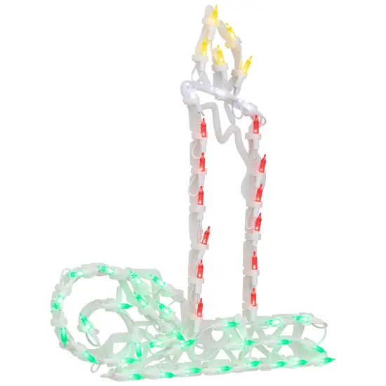 Northlight LED Lighted Candle Christmas Window Silhouette - 17.5" - Multicolor Lights Red {5}