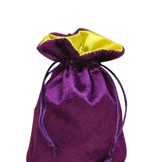 Purple/Daffodil Velvet Gift Bags with Satin Lining 5'' X 8'' {4}