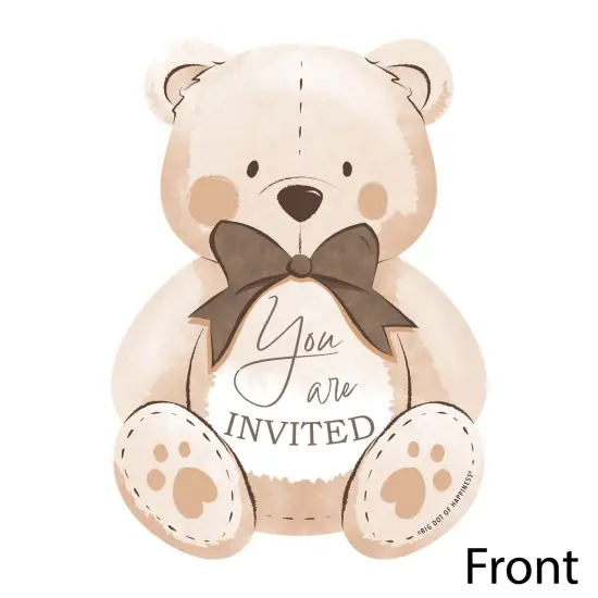 Big Dot of Happiness We Can Bearly Wait - Shaped Fill-In Invitations - Teddy Bear Baby Shower Invitation Cards with Envelopes - Set of 12 {4}