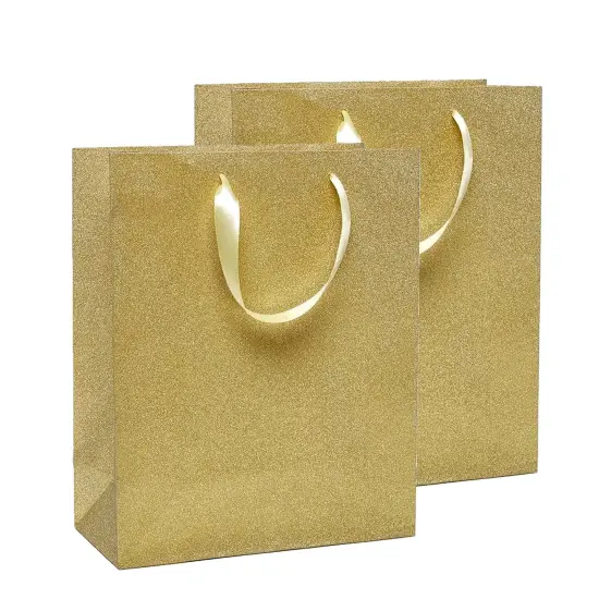 Glitter Grain Euro Totes 7'' x 3 7/8'' x 9 1/16'' for Boutique Shopping Champagne {6}