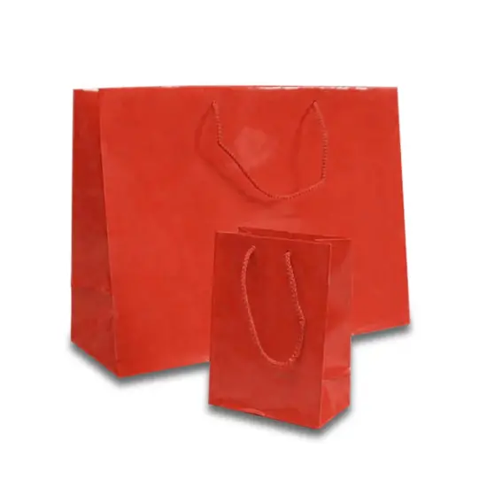 Glossy Totes 5 1/2'' x 2 1/2'' x 5'' for Small-Scale Luxurious Gifting Red {1}