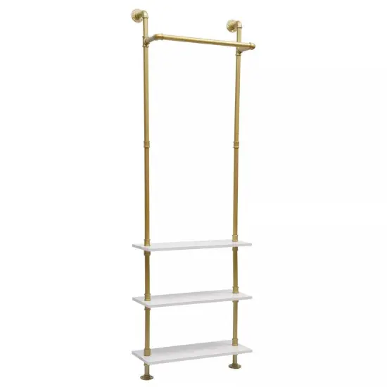 Garment Rack Wall-Mounted Clothes Display Stand Clothing Rack Shelf Home Decor {2}