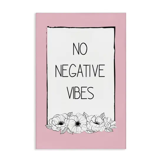 Stupell Industries No Negative Vibes on Pink Canvas Wall Art Design by Martina Pavlova {1}