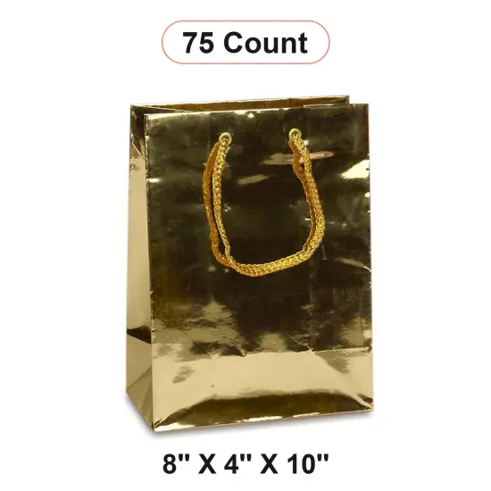8'' x 4'' x 10'' Metallic Euro Totes for Sophisticated Gifts Gold {1}