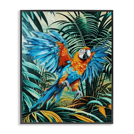 Stupell Industries Macaw in Flight Framed Giclee Wall Art Design by Karen Smith {1}