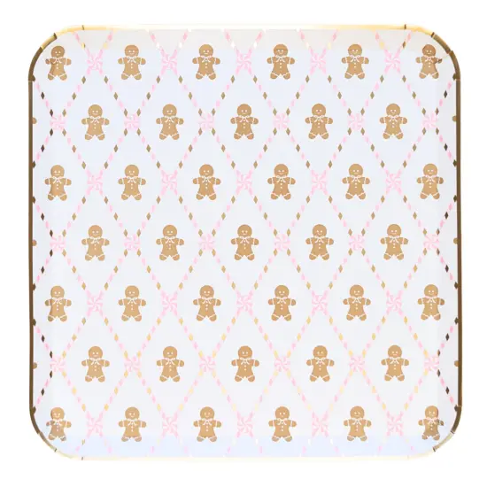 PINK GINGERBREAD LARGE PLATES {1}
