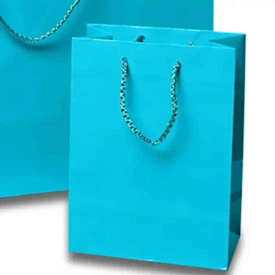 Perfect Size Glossy Euro Totes 16'' x 6'' x 12'' for Events Scuba Blue {6}