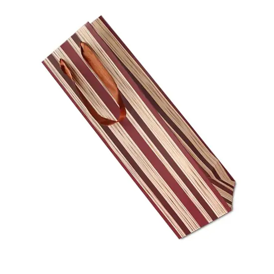Vibrant Multi-Stripe Wine Bag 4 1/8" x 4 1/8" x 14 1/4" {6}