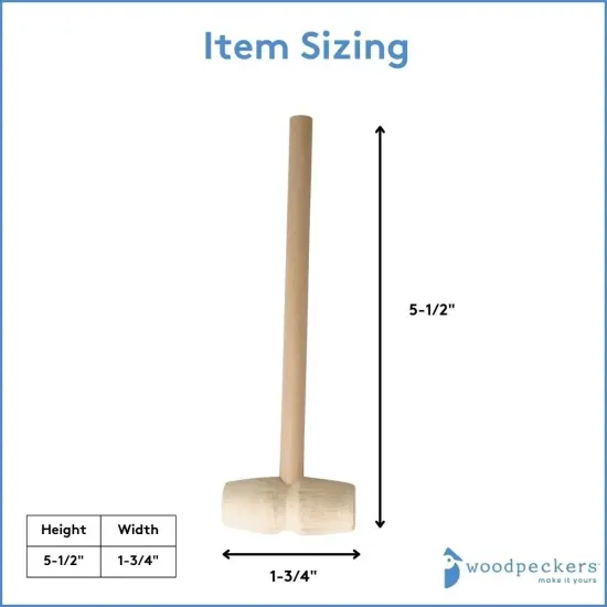 Mini Wooden Hammer for Chocolate, Breakable Heart, Wood Crab Mallets, 5 1/2 Inch Wooden Mallet, Mini Mallet,Small Wooden Hammer, Crafts and Party Props {2}