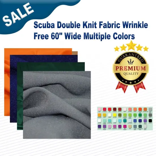 Scuba Double Knit Fabric Wrinkle Free Polyester Stretch Material 60&rdquo; Wide for Apparel & Events {2}
