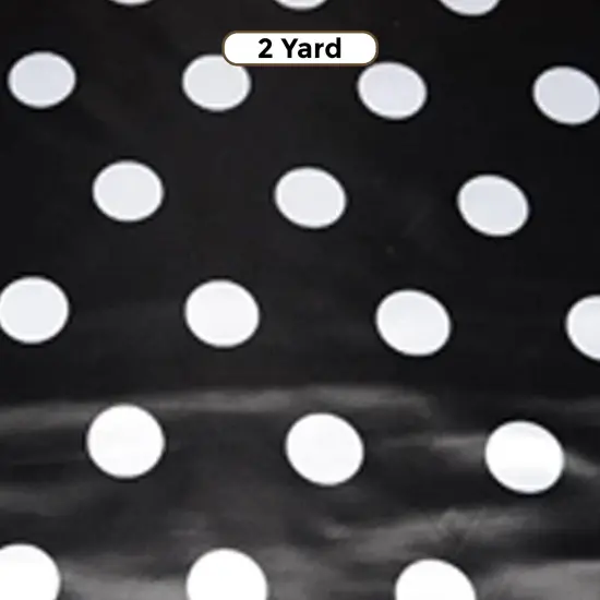 White Black Polka Dot Satin Print Fabric 60" Wide Dull Satin Design Black White Pocodot {1}