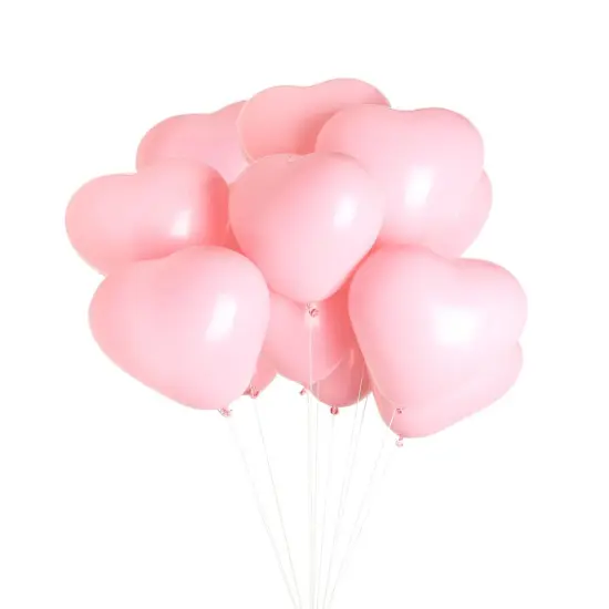PINK HEART 11" BALLOONS - PACK OF 12 {1}