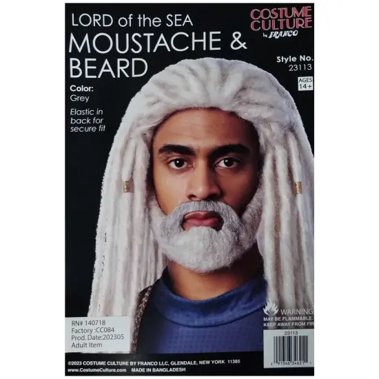 Lord of the Sea Adult Costume Moustache and Beard Set {5}
